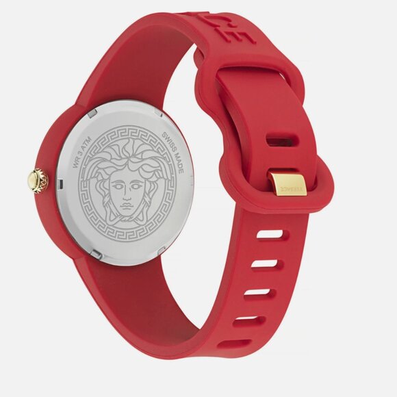 Versace Womens Red 39mm Strap Fashion Watch